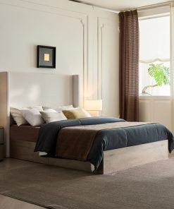 Shelton Upholstered Wingback Bed, Queen