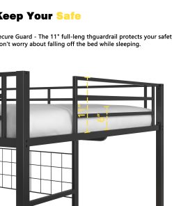 Ethan Full Over Twin Bunk Bed with Desk, Charging Station and Storage Shelves