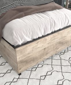 Solid and Stable Twin Bed Frame with Storage Headboard