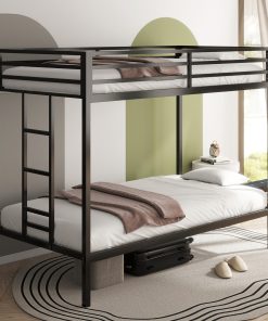Metal Black Twin Over Twin Bunk Bed