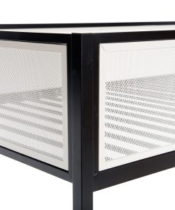 Black Twin Over Twin Bunk Bed With White Mesh Guard Rail