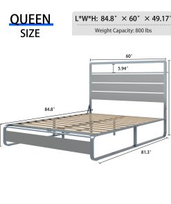 Metal Queen Size Bed Frame With Headboard