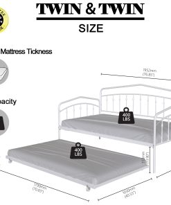Fox Twin Daybed With Twin Trundle, White