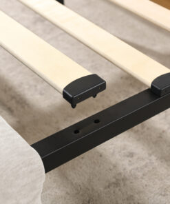 Queen Size Upholstered Bed Frame With Thick Fabric