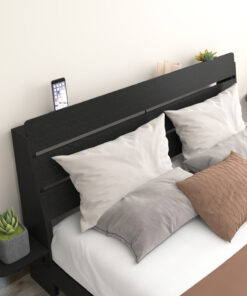 Floating Bed Frame Queen with Led Lights and Charging Station