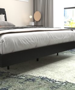 Floating Bed Frame Queen with Led Lights and Charging Station