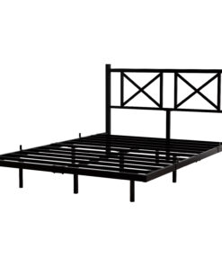 Queen Size Floating Bed Frame with Headboard and Storage