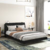Floating Bed Frame Queen with Led Lights and Charging Station