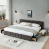 California King Size Upholstered Bed