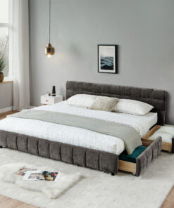 California King Size Upholstered Bed