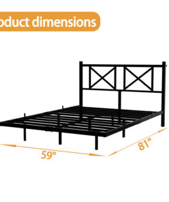 Queen Size Floating Bed Frame with Headboard and Storage