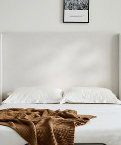 Caron Upholstered Wingback Bed with Adjustable Base Bundle Set, Queen Size