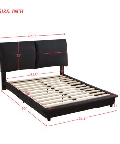 Full Size Upholstered Floating Bed Frame