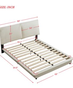 Queen Size Upholstered Floating Bed Frame