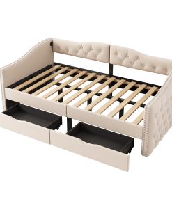 Upholstered Daybed With Storage Drawers