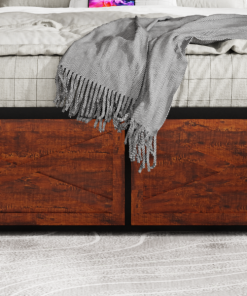 King Bed Frame with Storage Headboard and 12 Drawers