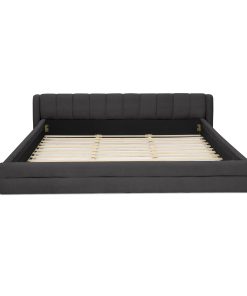 King Size Upholstered Bed Frame with Thick Fabric