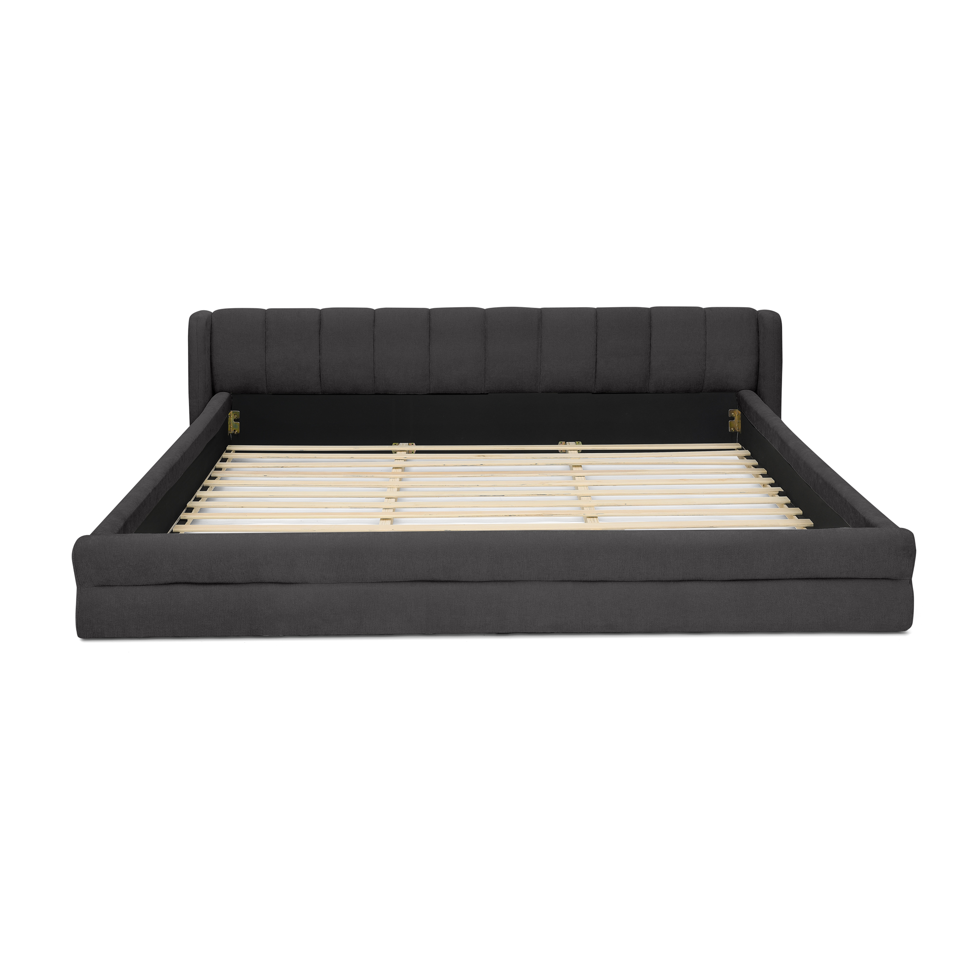 King Size Upholstered Bed Frame with Thick Fabric