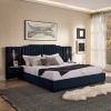 King Size Upholstered Bed Frame with Velvet Fabric