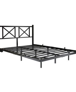 Full Size Floating Bed Frame with Headboard and Storage
