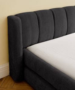 King Size Upholstered Bed Frame with Thick Fabric