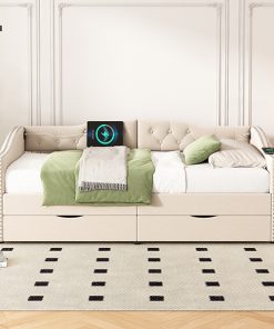 Upholstered Daybed With Storage Drawers