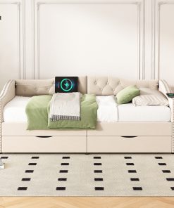 Upholstered Daybed With Storage Drawers