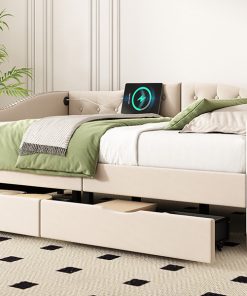 Upholstered Daybed With Storage Drawers