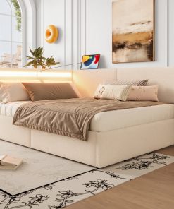 Twin Size Boucle Bed Frame