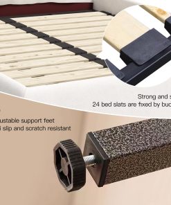 Metal King Size Upholstered Platform Bed