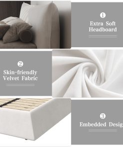 Metal King Size Upholstered Platform Bed