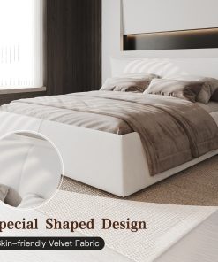 Metal King Size Upholstered Platform Bed