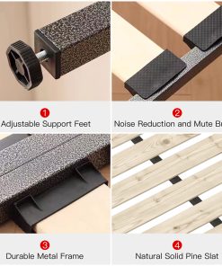 Metal King Size Upholstered Platform Bed