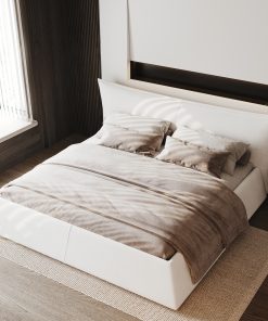 Metal King Size Upholstered Platform Bed