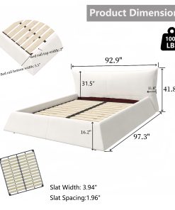 Metal King Size Upholstered Platform Bed