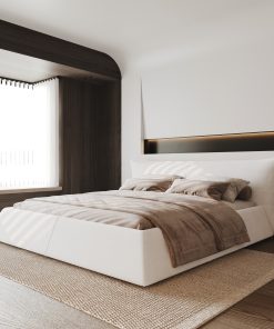 Metal King Size Upholstered Platform Bed