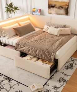 Twin Size Boucle Bed Frame