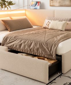 Twin Size Boucle Bed Frame