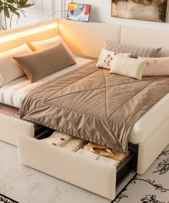 Twin Size Boucle Bed Frame