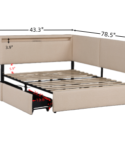 Twin Size Boucle Bed Frame