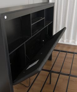 Queen Bed Frame with High Storage Headboard