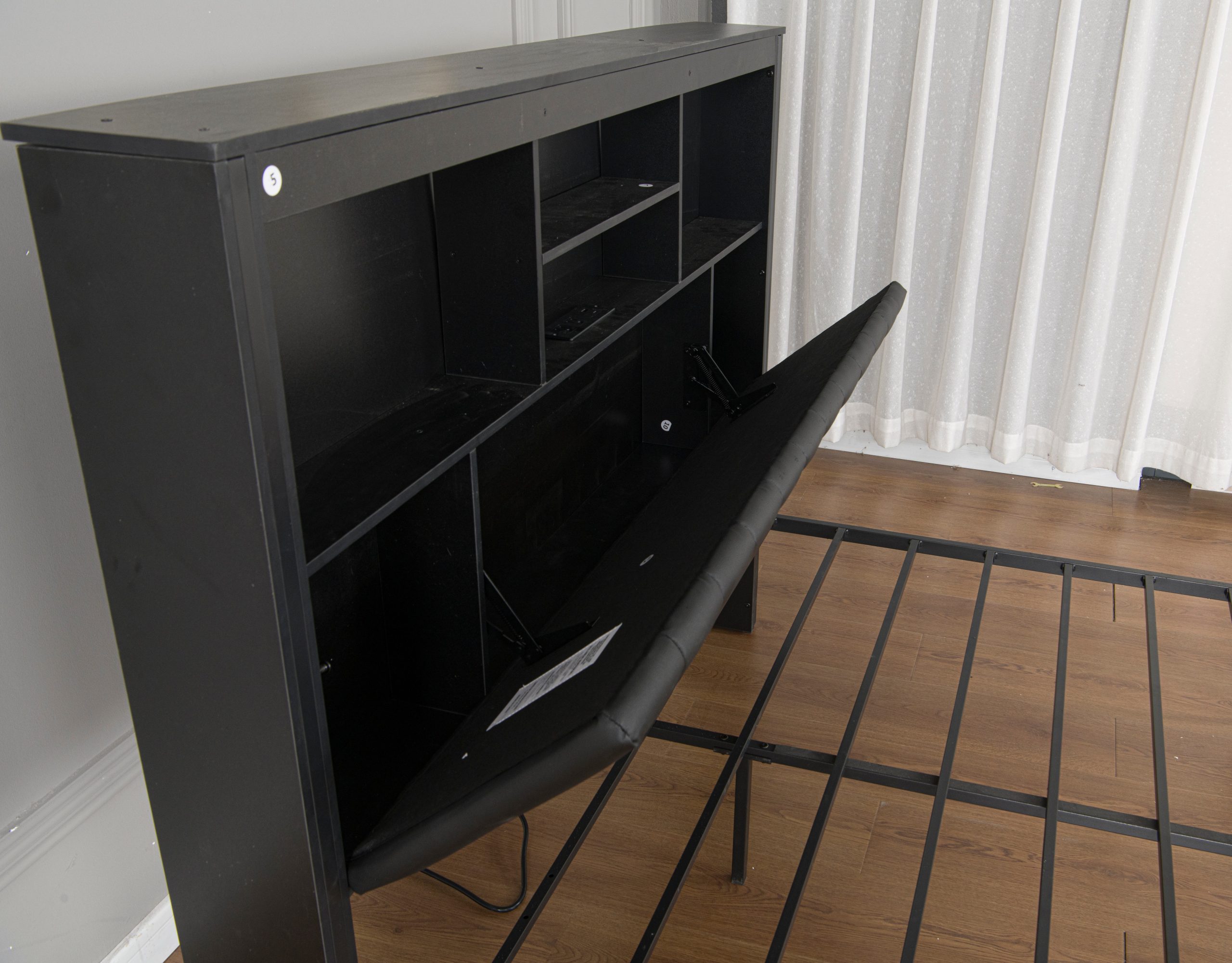 Queen Bed Frame with High Storage Headboard