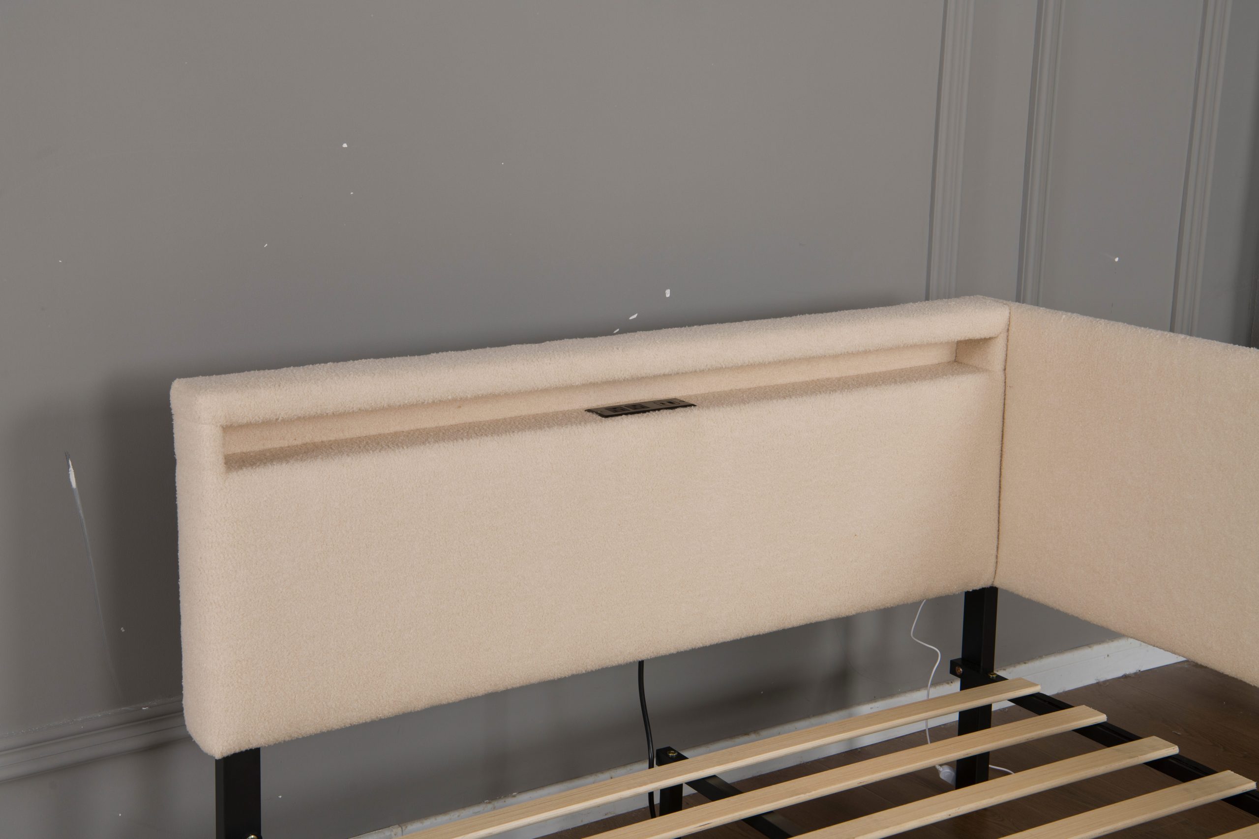 Twin Size Boucle Bed Frame