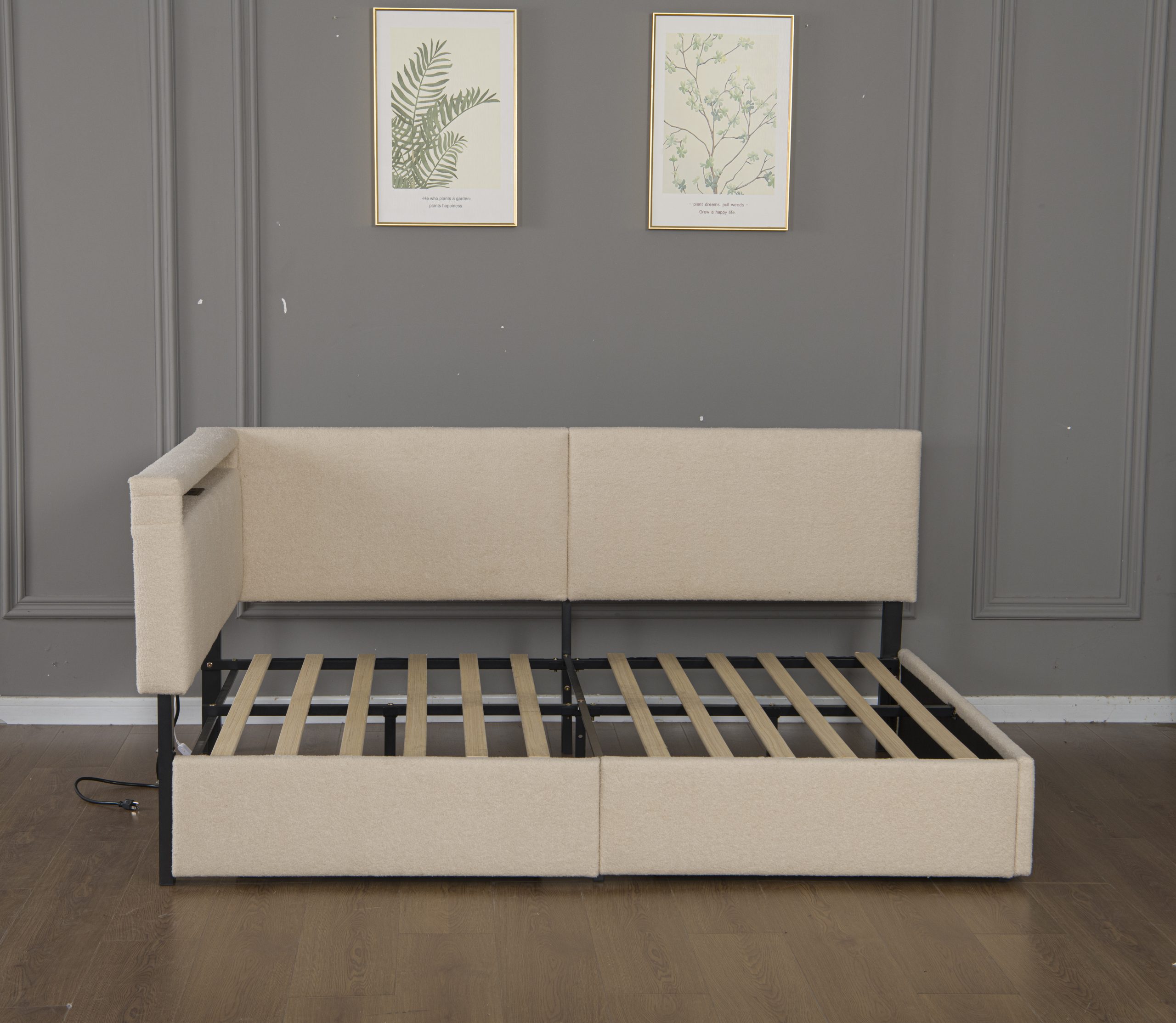 Twin Size Boucle Bed Frame