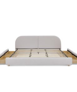 King Size Upholstered Bed Frame with Drawers