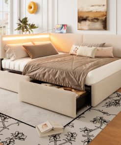 Twin Size Boucle Bed Frame