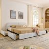 King Size Upholstered Bed Frame with Drawers