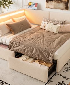 Twin Size Boucle Bed Frame