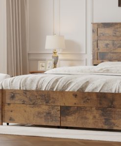 Full-Size Bed Frame With 2 Storage Drawers And 2 USB Ports