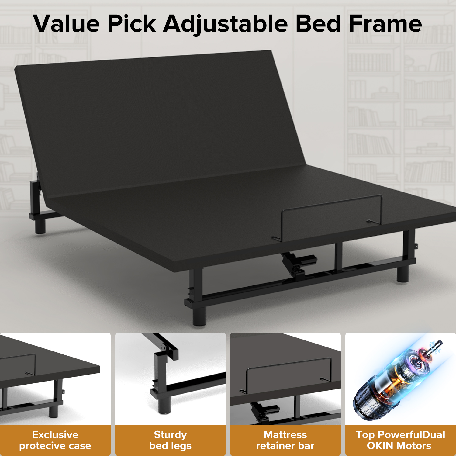 Queen Bed Frame with Head and Foot Incline